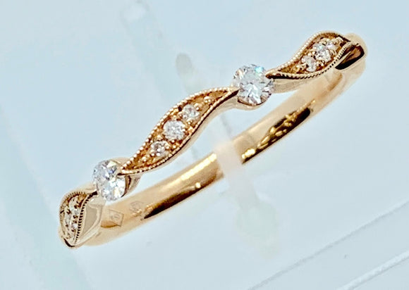 18K Diamond Ring (available in stock rose, yellow, or white gold)