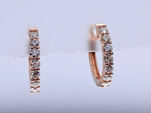 18K Rose Gold Diamond Earring