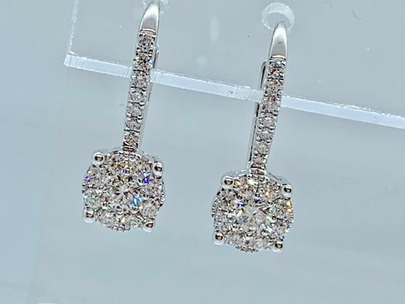 18K White Gold Diamond Earring