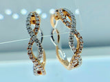 18K White/Rose Gold Diamond Earring