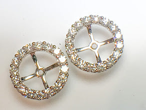 18K White Gold Diamond Earring Jackets