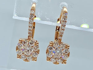 18K Rose Gold Diamond Earring