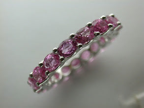 18K White Gold Pink Sapphire Ring -- Eternity