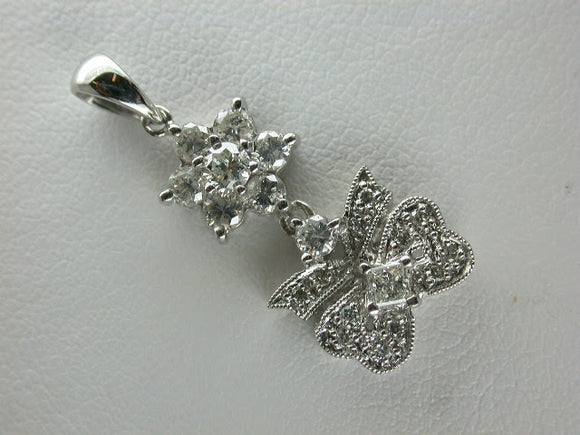 18K White Gold Diamond Pendant