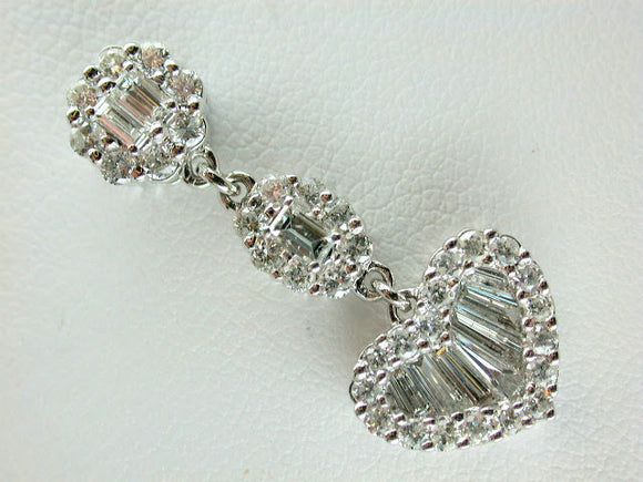18K White Gold Diamond Heart Pendant