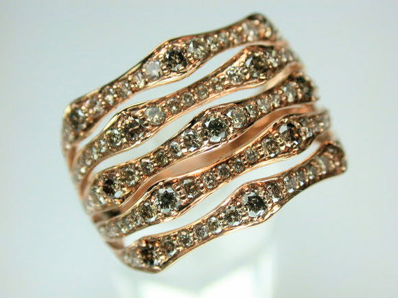 18K White Gold Champagne Diamond Diamond Ring