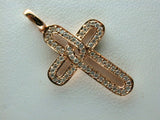 18K Yellow Gold Diamond Cross Pendant