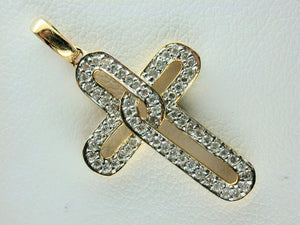 18K Yellow Gold Diamond Cross Pendant