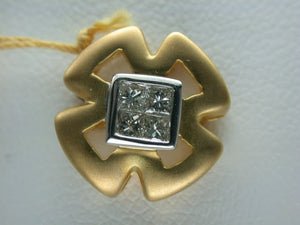 18K White/Yellow Gold Diamond Pendant
