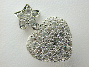 18K White Gold Diamond Star-Heart Pendant