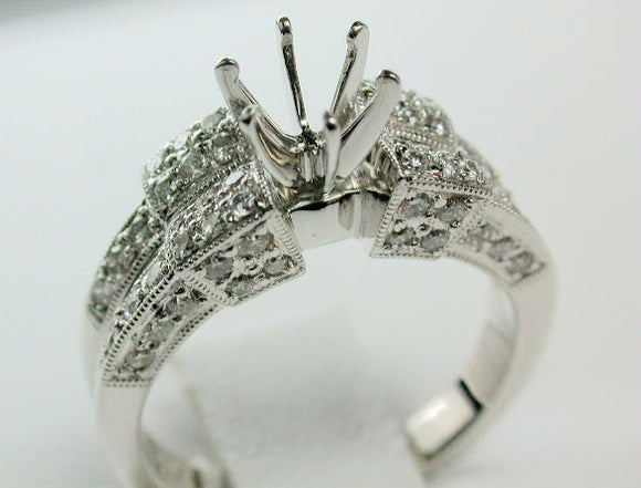 18K White Gold Diamond Mounting